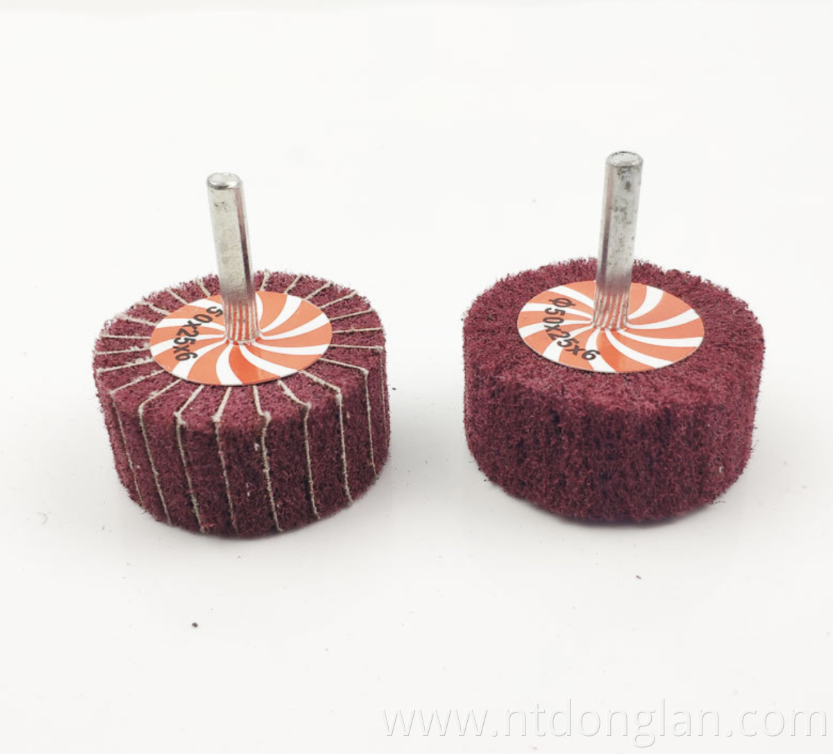 Wire drawing non woven flap wheels for polishing buffing wheel 3mm 6mm flap wheel spindle mops